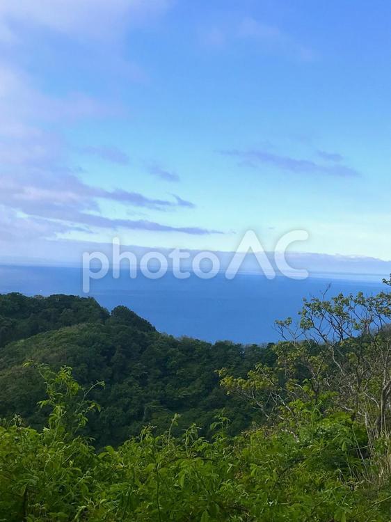 函館山からみる、海と空。 函館山,海,空の写真素材