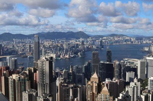 ビクトリアピークからの香港の街並みの風景 ビクトリアピークからの香港の街並みの風景 ビクトリアピーク,香港,街並みの写真素材