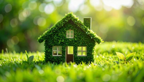 緑化されたエコロジーハウス 緑化されたエコロジーハウスの写真