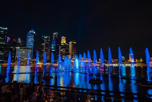 【シンガポール】マリーナベイサンズの噴水の写真