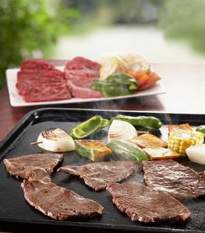 BBQ バーベキュー,焼き肉,アウトドアの写真素材