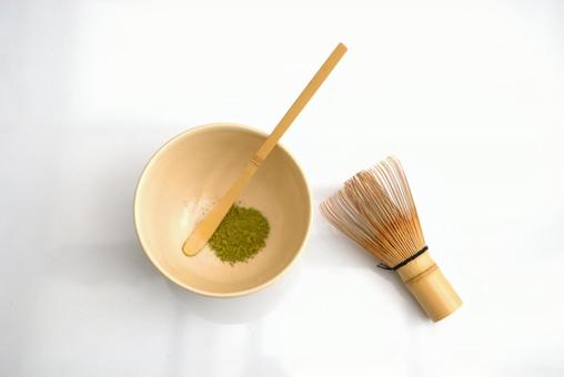 抹茶の粉と茶道具 抹茶,飲み物,ドリンクの写真素材