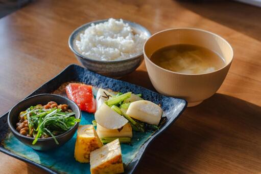 和風の健康的な朝食 朝食,和食,納豆の写真素材