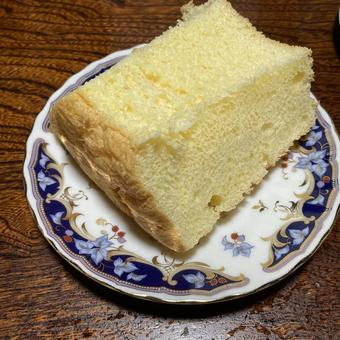 シフォンケーキーカット シフォンケーキーカット シフォンケーキ,デザート,スイーツの写真素材