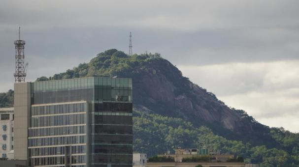 ソウル_明洞の街並み ソウル_明洞の街並み ソウル,山,明洞の写真素材