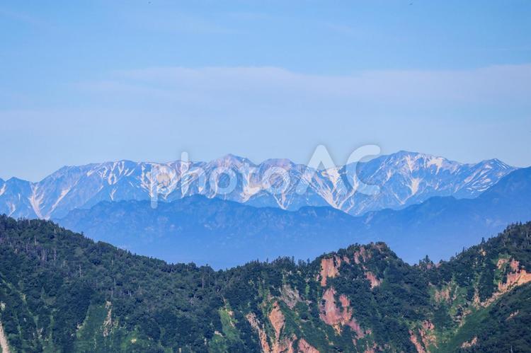 苗場山からの景色 苗場山,新潟,日本百名山の写真素材