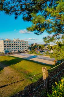 【佐賀】佐賀城跡の周辺 佐賀,佐賀城跡,城跡の写真素材