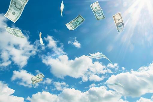 お金が空から降る豊かさのイメージ お金が空から降る豊かさのイメージ の写真