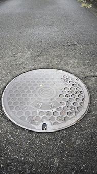 マンホールの蓋 マンホール,蓋,デザインマンホールの写真素材