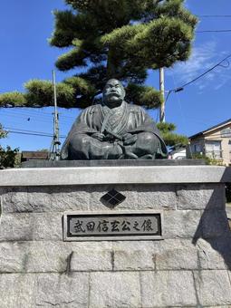 山梨_武田信玄の銅像 山梨県,武田信玄,銅像の写真素材