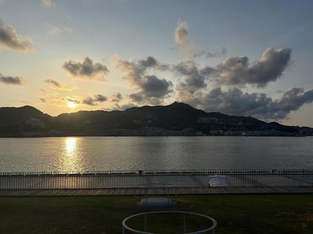 稲佐山の夕陽 稲佐山の夕陽の写真