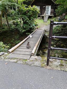 橋と猫 風景,景色,森の写真素材