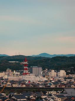 街並み 街並み,電波塔,空の写真素材