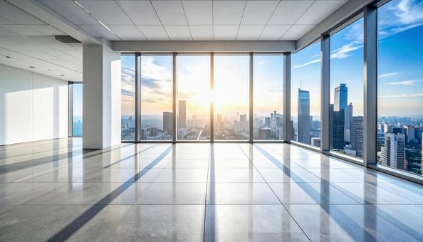 がらんとしたオフィスフロア がらんとしたオフィスフロアの写真