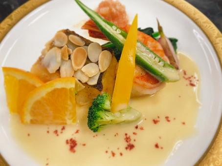 フランス料理 フランス料理,フレンチ,ポワソンの写真素材