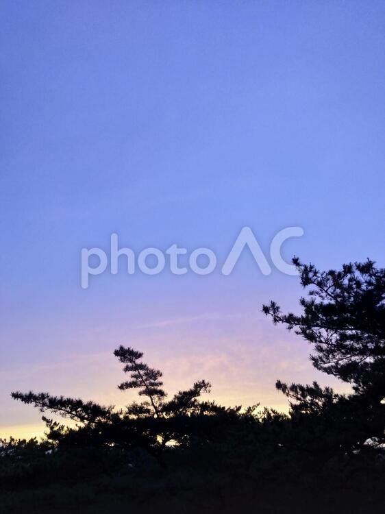夕闇とシルエット 夕闇,シルエット,空の写真素材