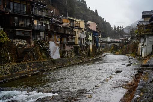 郡上市の町並み 郡上市の町並み 郡上市,川,郡上八幡の写真素材