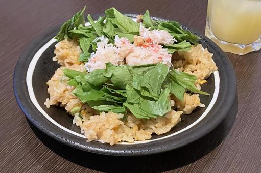 カニチャーハン チャーハン,レストラン,ごはんの写真素材