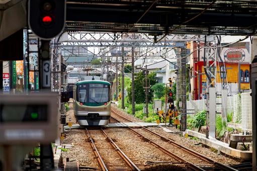 池上線 池上線 池上線,鉄道,電鉄の写真素材