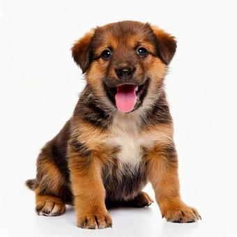 笑っている犬の写真