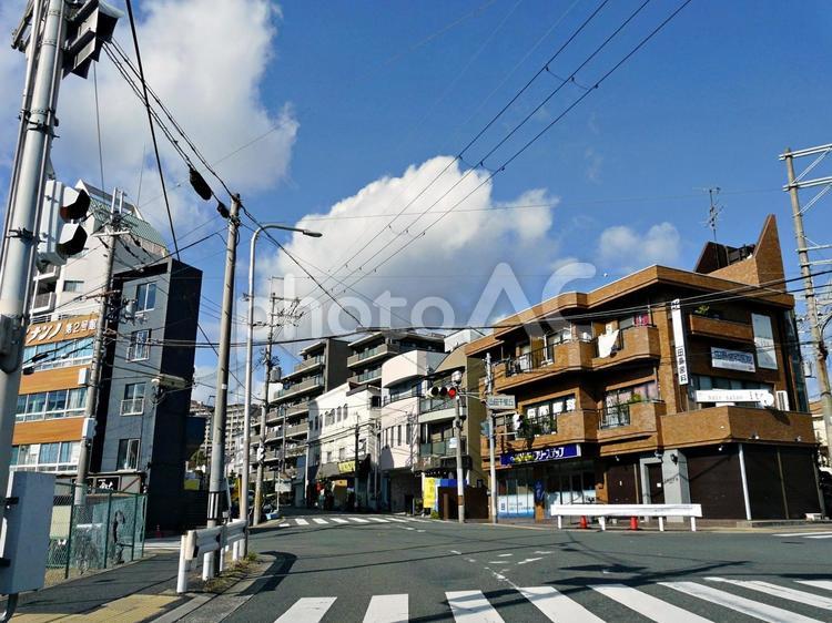 冬・郊外の交差点にて 信号待ち,信号,道路の写真素材