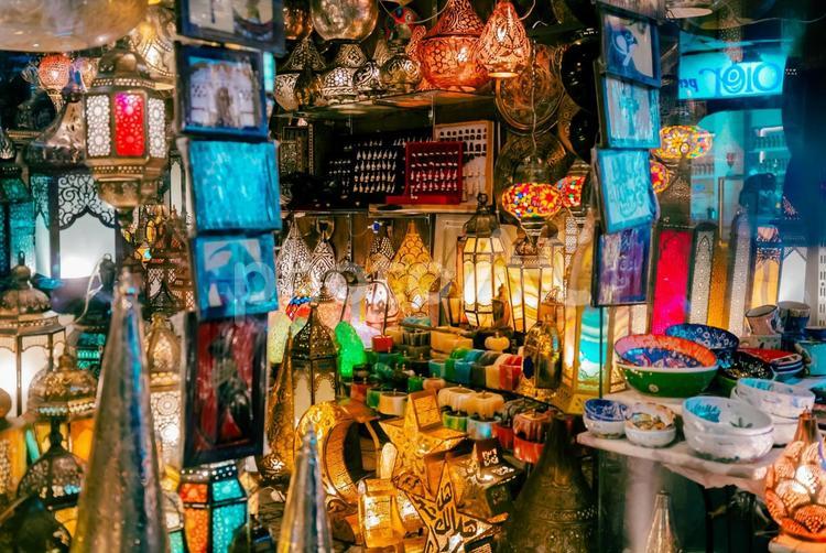 【エジプト】カイロのハン・ハリーリ市場 エジプト,カイロ,ハンハリーリの写真素材