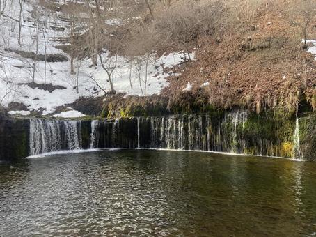 冬の滝 滝,雪,風景の写真素材