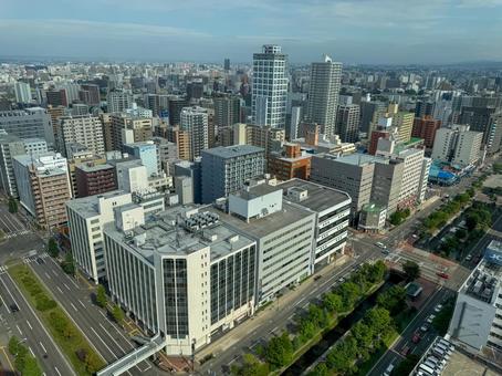 創成川と大通とビル群 創成川と大通とビル群 札幌,さっぽろテレビ塔,大通の写真素材