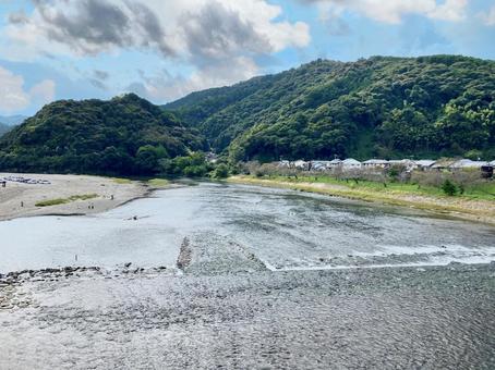 錦川（岩国市） 川,山口県,錦帯橋の写真素材