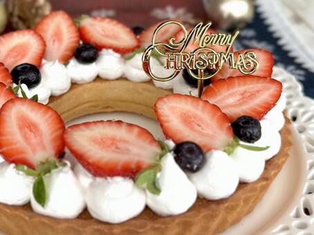 クリスマスリースタルト リースタルト,クリスマスリース,タルトの写真素材