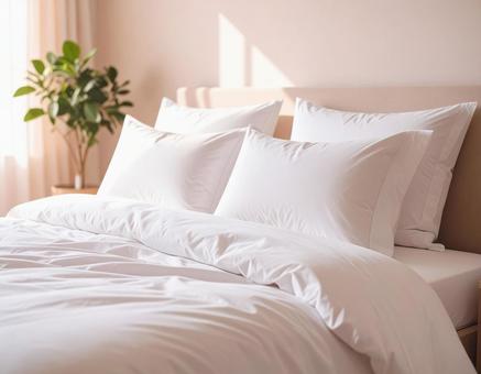 自然光が差し込むナチュラルな寝室 自然光が差し込むナチュラルな寝室の写真