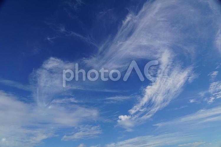 晴れた日の空の風景 晴れ,空,雲の写真素材