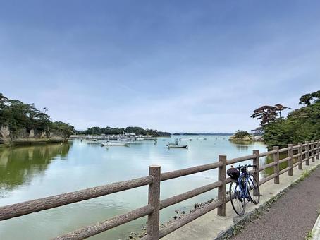 奥松島サイクリング_瀬戸浜_1 奥松島,瀬戸浜,風景の写真素材