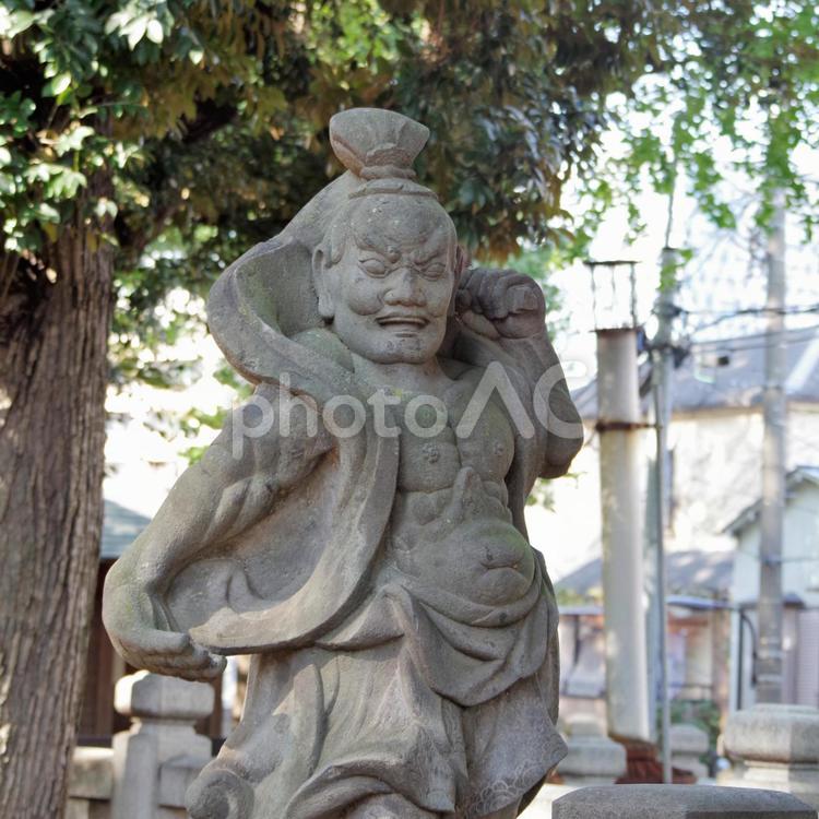 鬼子母神の石像 鬼子母神,石像,野外の写真素材