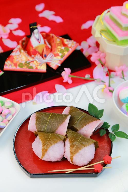 桜餅 桜餅,桃の節句,ひな祭りの写真素材