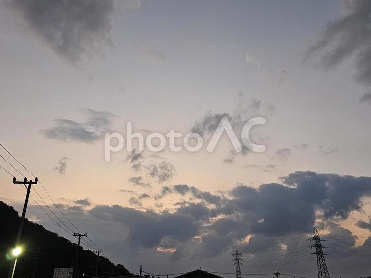 本部の夕暮れ 空,雲,夕暮れの写真素材