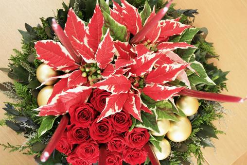 アーティフィシャルフラワー クリスマス,オーナメント,装飾の写真素材