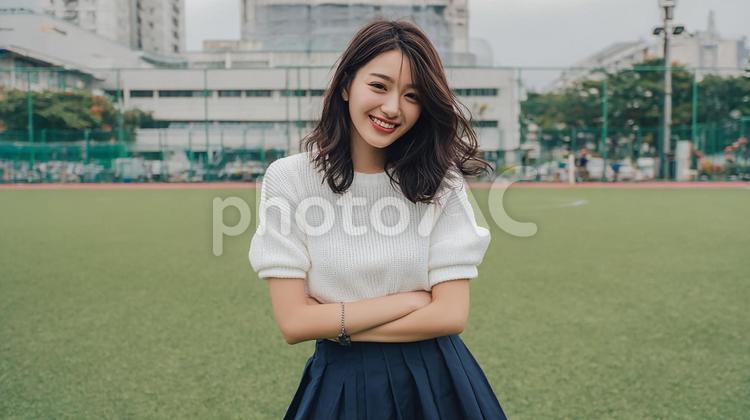 明るい未来を感じさせる笑顔 女性,アジア人,若いの写真素材