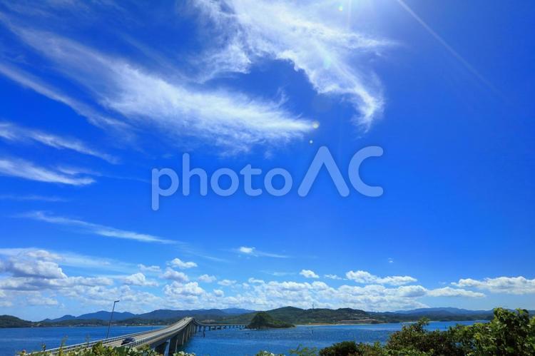 角島　夏の風景-8 海,風景,景色の写真素材