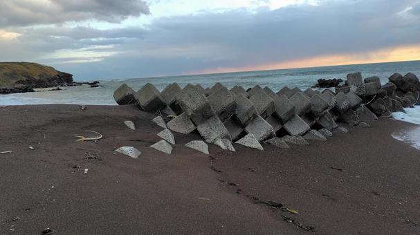 テトラポット 海岸,海,波の写真素材