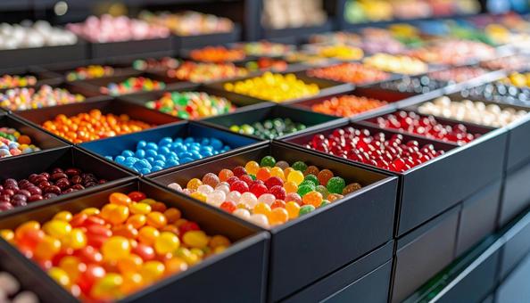 カラフルなキャンディー売り場の写真