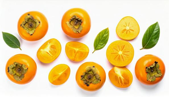 秋の味覚の柿の写真