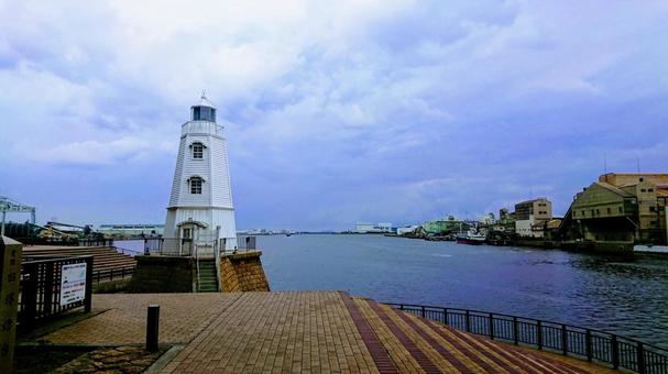 大阪・堺 旧堺燈台（木造灯台） 旧堺燈台,堺,大阪府の写真素材