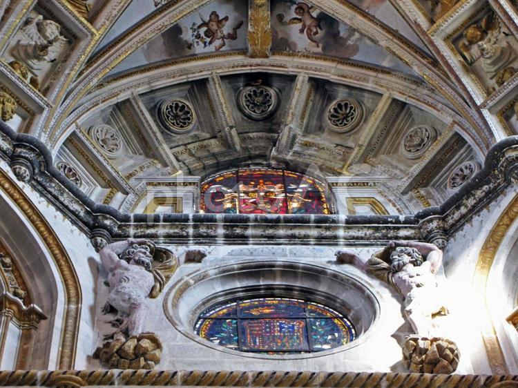 グラナダ　サン・ヘロニモ修道院　天井 スペイン,グラナダ,サン・ヘロニモ修道院の写真素材