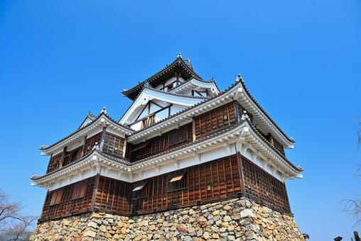 福知山城 城,福知山城,青空の写真素材