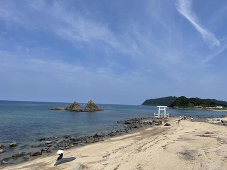 二見ヶ浦 夫婦岩 二見ヶ浦 夫婦岩 夫婦岩,二見ヶ浦,福岡の写真素材