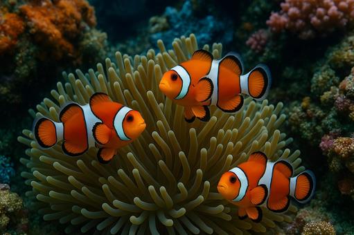 クマノミとイソギンチャクの写真