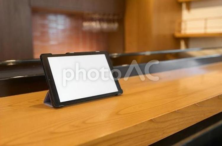 飲食店のタブレット型レジ タブレット,レジ,posの写真素材