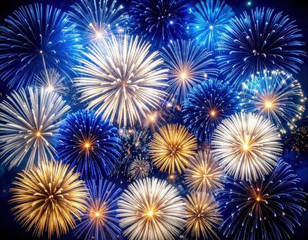 夏の夜空を彩る大輪の花火 夏の夜空を彩る大輪の花火の写真