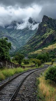 雲の中へ続く鉄道の旅 雲の中へ続く鉄道の旅の写真